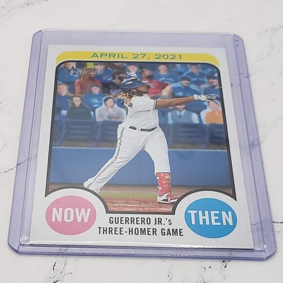 2022 TOPPS Heritage High Number Now and Then #NAT-5 Vladimir Guerrero Jr - Picture 3 of 4